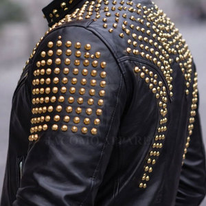 New Arrival Men <b>Rhinestone</b> Winter Leather <b>Jacket</b> Slim Fit Biker Motorcycle Zip Up Stand Collar Casual Party Outerwear - Product Image 6