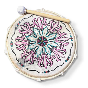 Handmade Engraved Dark Brown Irish Traditional Birch Wood Tambourine Head with Sheepskin <b>Drum</b> Skin Customizable - Product Image 1