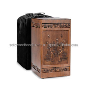 Urne funéraire en bois artisanale pour cendres d'adultes, urnes funéraires de haute qualité pour enterrement. - Product Image 1