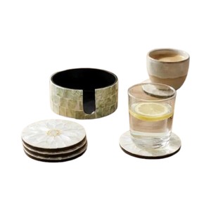 Elegant Shell Inlay <b>Drink</b> <b>Coasters</b> for Home Decor - Product Image 4