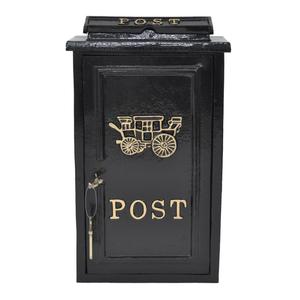 Boîte aux lettres rustique noire faite à la main, décoration de Noël, boîte aux lettres en métal pour recevoir les cartes de vœux et les cadeaux, à fixer au mur - Product Image 2