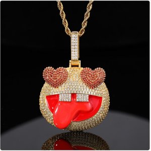 Men's 18K Gold Plated Lips Pendant Moissanite Diamonds Iced Out <b>Jewelry</b> <b>Charm</b> Luxury Wholesale Pendant - Product Image 5