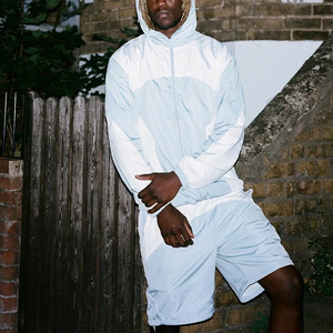 Ensemble survêtement coupe-vent pour homme, veste imperméable, pantalon de jogging, streetwear, vêtements de sport, logo personnalisé, OEM, vente en gros - Product Image 5