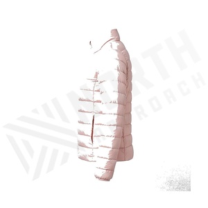 Hooded Quilted Waterproof <b>Bubble</b> Jacket Black Full Sleeve Winter Windproof Cotton Shell Knitted Fabric Polyester Filling Stand - Product Image 3