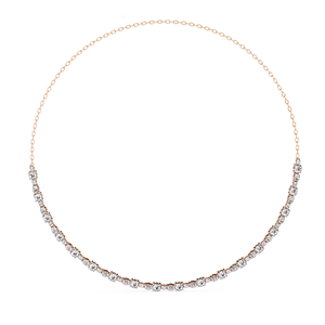 Collar de Diamantes Sintéticos Cultivados en Laboratorio en Oro Rosa, Corte Brillante Redondo, Certificado IGI, Regalo de Compromiso Vintage, Joyería de Boda para Mujer - Product Image 1