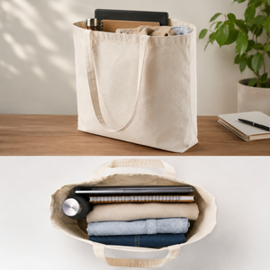 Large Eco Friendly <b>Canvas</b> <b>Tote</b> Bag | Biodegradable Grocery Shopping Bag | Custom Logo Zipper <b>Tote</b> For Retail Promotions - Product Image 3