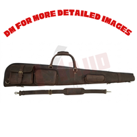 Étui de transport pour fusil en cuir véritable vintage avec doublure en fourrure, équipement de chasse, fournisseur OEM