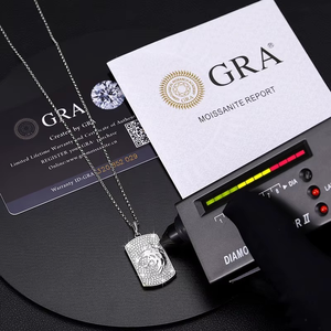 Collier pendentif tête de loup entièrement pavé de moissanite, bijoux streetwear pour hommes - Product Image 3
