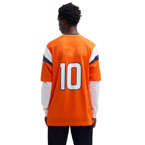 Men's <b>Orange</b> Football Jersey Short Sleeve V-Neck 100% Polyester Moisture Wicking Regular Fit Adult All Seasons Team Number Print - Product Image 4