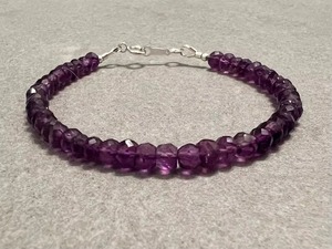Natural Purple <b>Amethyst</b> Faceted Rondelle Beaded <b>Bracelet</b> 4MM Gemstone <b>Bracelet</b> With Silver Clasp Fashion Jewelry For Women - Product Image 6