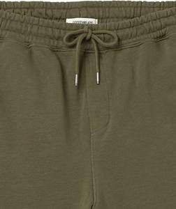 Shorts Bermuda en Coton Vert Olive pour Homme, Taille Mi-Haute, Cordon Élastique, Décontracté avec Poche Arrière, Tissu Tricoté Respirant - Product Image 5