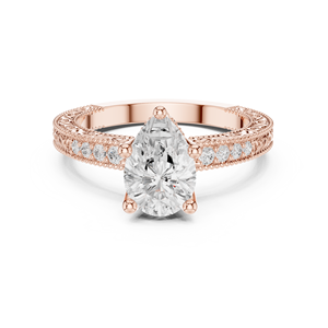 Anillo de Oro de 14K con Diamante Cultivado en Laboratorio de 2 Quilates, Corte Pera, Certificado IGI, VS1, Color E, para Boda, Compromiso o Aniversario - Product Image 6