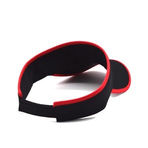 Casquette de sport unisexe noire avec bordure rouge, protection UV, 100% coton, réglable, pour course à pied, tennis, golf, été - Product Image 6
