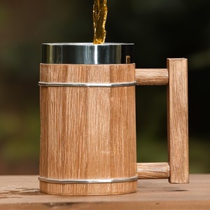 Eco-Friendly Polished Wooden Viking <b>Mug</b> with Hand Carved Engraving and Animal Design-Valentine's Day & Halloween Gift - Product Image 3
