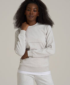 Sudadera Oversize de Felpa 100% Algodón con Hombros Caídos Estilo Americano para Mujer, Cuello Personalizado, Alta Calidad, Primavera/Invierno, Color Liso - Product Image 1