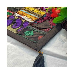 Embroidered Grey Colour Japanese Jacquard <b>Table</b> <b>Runner</b> With Tassel Cotton Thread Dinning <b>Table</b> Decoration for Home Party Decor - Product Image 2