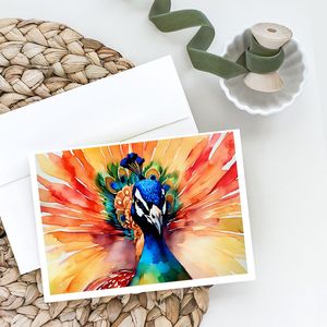 Whimsical Peacock A7 Tamaño 5x7 Tarjetas de notas en blanco Paquete de 8 con sobres Tarjetas de felicitación - Product Image 2