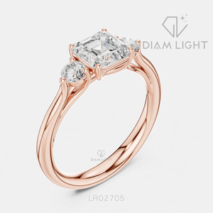 Bague de mariage en or blanc 14 carats avec diamant de laboratoire de 1,10 carat, taille Asscher, certifiée IGI, bijou raffiné, cadeau pour fiançailles, mariage ou anniversaire - Product Image 4