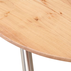 Table de salle à manger pliable et durable de style industriel avec base en acier inoxydable et plateau ovale en bois d'acacia à finition naturelle - Product Image 5