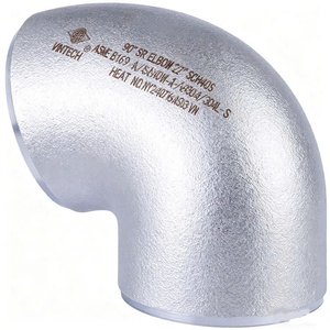 Accesorio de Tubería de Acero Inoxidable Estándar ASME B169 ASA403, Codo de 90 Grados de Radio Corto, Cabeza Redonda, Curva Soldada sin Costuras - Product Image 1