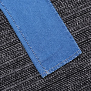 กางเกงยีนส์ขายส่งสไตล์วินเทจทรงขากว้าง ผ้าฝ้ายคุณภาพสูง นุ่ม ระบายอากาศได้ดี ทรงหลวม สีน้ำเงินฟอก เอวสูง - Product Image 6