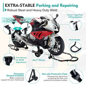 Cavalletto moto moto 850LB nero Sport con la parte anteriore e posteriore della ruota di sollevamento forcellone Paddock Stand 850LB rampe moto & Stand - Product Image 2