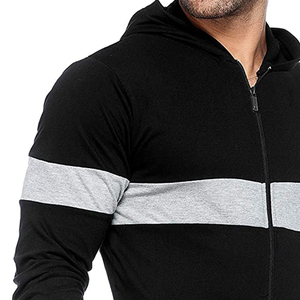 Sudadera con Capucha Negra para Hombre, Diseño con Bloques de Color, Corte Regular, Estilo Casual para Otoño - Product Image 5