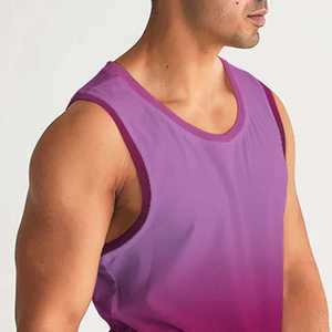 Wholesale Solid Color Men's Tank Top Customized Logo & Pattern Breathable Casual Fitness Wear Polyester/cotton Tank Top For Men - Product Image 6