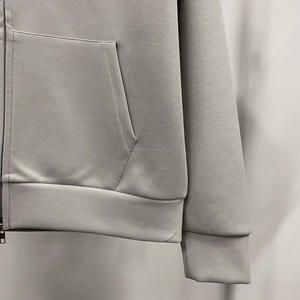 Sweat à capuche surdimensionné à double fermeture éclair pour homme avec logo personnalisé, sweat à capuche lourd - Product Image 2