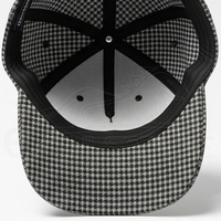 Casquette de baseball pied-de-poule noire et blanche avec logo brodé, décontractée, réglable, streetwear, unisexe adulte, 6 panneaux, casquettes tendance