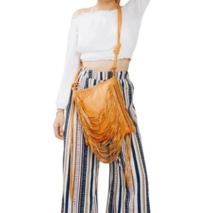 Premium Genuine Leather Fringe Handbag for Women – Vintage Boho Style Shoulder <b>Bag</b> with Tassels & <b>Studded</b> Detail - Product Image 1