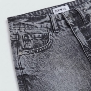 Shorts Bermuda en jean délavé grande taille pour homme, taille mi-haute, couleur unie, décontracté, fermeture boutonnée, 100 % coton - Product Image 6