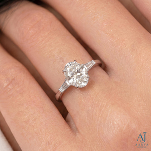 Anillo de Compromiso de Lujo con Diamante Cultivado en Laboratorio de Corte Ovalado, Chapado en Oro, con Engaste de Puntas, Joyería para Aniversario de Bodas - Product Image 3