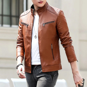 Long Sleeve High Quality Zipper <b>Men</b> Leather Jacket Casual Wear Best Selling Lightweight <b>Men</b> Leather jacket for <b>men</b> - Product Image 1