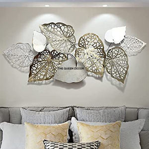 Lot de trois décorations murales en fer doré, art mural abstrait fait main, pour la décoration de la maison et du bureau - Product Image 5