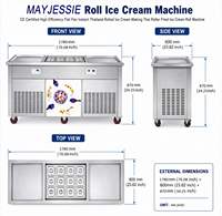 Machine à rouleaux de crème glacée élégante et raffinée