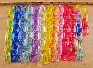 Eslabones de Cadena de Resina Epoxi Transparentes Grandes y Coloridos para Colgar en la Pared, para Proyectos Personalizados - Product Image 6