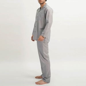 Conjunto de Pijama de Lujo para Hombre, Cuello en V, Algodón Terry, Transpirable, Ropa de Dormir de Verano, Camisa, Tallas Grandes, Ropa Casual para Estar en Casa - Product Image 3
