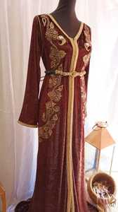 Femme Modeste Parti-Style Sol-Longueur Caftan Traditionnel Arabe Abaya Haut Bouton Décoration De Luxe Fantaisie Conception Taille Naturelle - Product Image 2