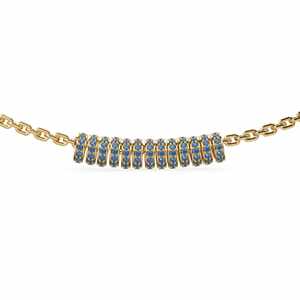 Rondelles en or massif italien 18 carats saphir, Rondelle Eternity, Perle d'espacement ronde en or massif, Perle d'espacement gemme bleue, Roue en or - Product Image 5