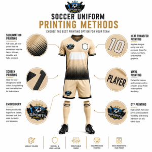 Uniforme de Fútbol Personalizable con Estampado, Pantalones Cortos de Poliéster 100%, Color Beige Premium, Manga Corta para Entrenamiento, Personalizado - Product Image 2