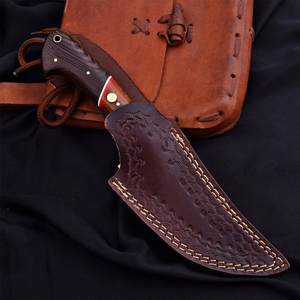 Couteau de cuisine Santoku haut de gamme en cuivre damas fait main avec manche en bois lisse pour trancher, couper en dés et hacher - Product Image 2