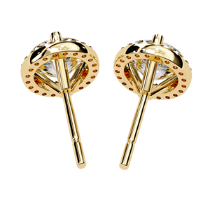 Luxury Round E VS 1ct Each and Round Cut Lab Grown Diamond 14K Gold IGI Certified <b>Earring</b> <b>Tops</b> for Gift Party & Anniversary - Product Image 3
