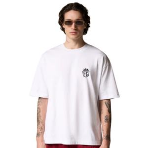 Camiseta Blanca de Manga Corta para Hombre, Logotipo Minimalista en el Pecho, Cuello Redondo de Algodón, Estilo Casual para Uso Diario, Estilo Urbano, Venta al Por Mayor, Fábrica OEM - Product Image 5