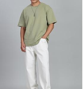 T-shirt d'été personnalisé pour homme, manches courtes, coupe lourde, épaules tombantes, grande taille, en coton, surdimensionné, vente en gros - Product Image 2