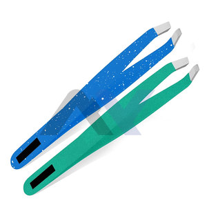 Pinces à cils bleues/vertes pour extensions de cils, outils de lifting des cils, pinces à maquillage en acier inoxydable, lot de 2 - Product Image 1