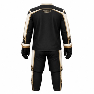 Ensemble d'uniformes de hockey sur glace pour hommes adultes, impression par sublimation personnalisée, jersey respirant en polyester, pantalon, gants, patins - Product Image 6
