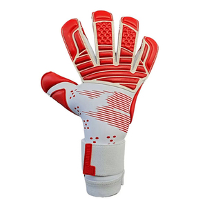 Football Goalkeeper Gloves Red White PU Leather Full <b>Finger</b> Non Slip Breathable Adjustable Wrist <b>Strap</b> Unisex Sports Gear - Product Image 2