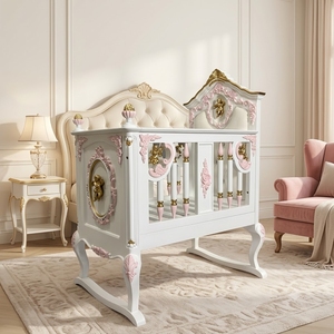 Lit bébé en acajou sculpté, meubles de chambre d'enfant faits à la main en Indonésie AQ211011 - Product Image 2