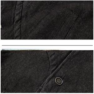 Blouson en jean incurvé sur mesure 3D pour homme - Design irrégulier multi-formes, vêtement d'extérieur style uniforme d'arts martiaux à capuche - Product Image 3